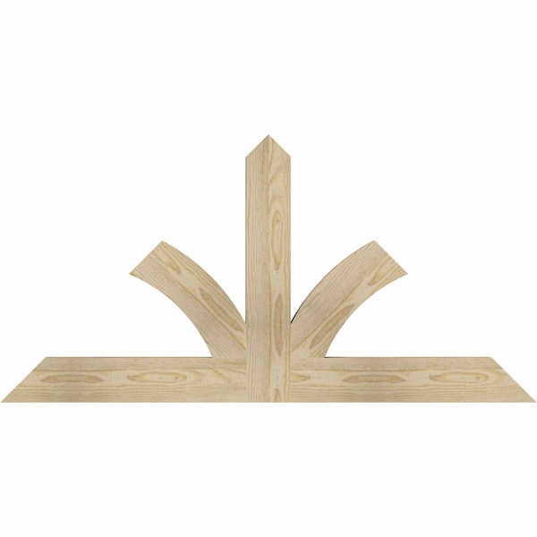 Ekena Millwork Richland Rough Sawn Timber Gable Bracket, Douglas Fir, 48"W x 24"H x 2"D x 4"F, 12/12 Pitch GBW048X24X0204RIC00RDF - main